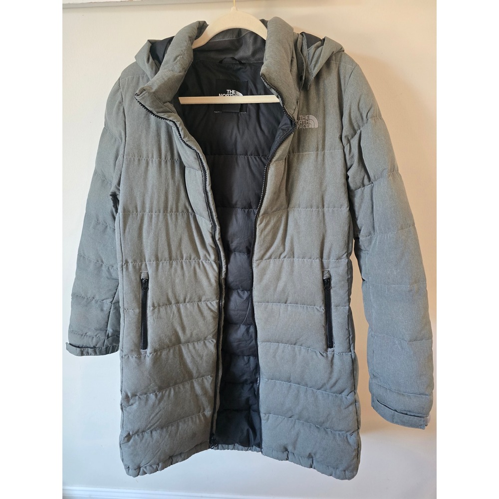 The North Face Gotham Parka 550 Down Jacket Heathered Grey Womens Large